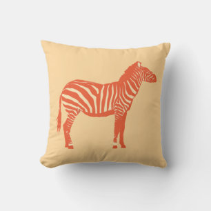 Zebra - Mandarin und leichte Orange Kissen