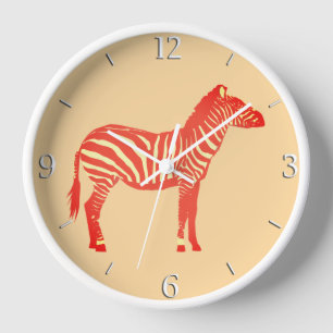 Zebra - Mandarin und leichte Orange Uhr