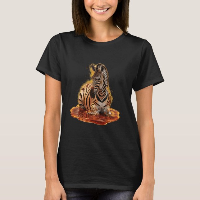 Zebra Männer Frau Ästhetik Gold Honig Zebra T-Shirt (Vorderseite)