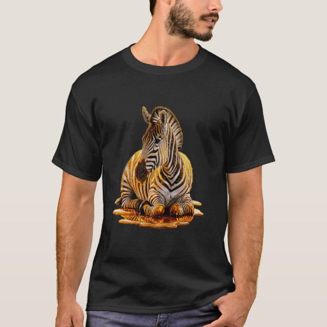 Zebra Männer Frau Ästhetik Gold Honig Zebra T-Shirt (Vorderseite)