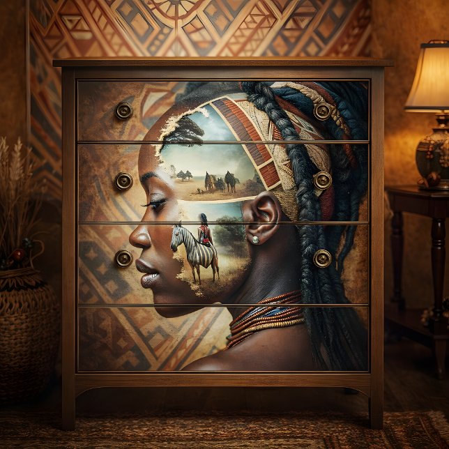 Zebra Memory African Journey Calm Decoupage Seidenpapier (African Heritage Portrait Decoupage Tissue Paper)