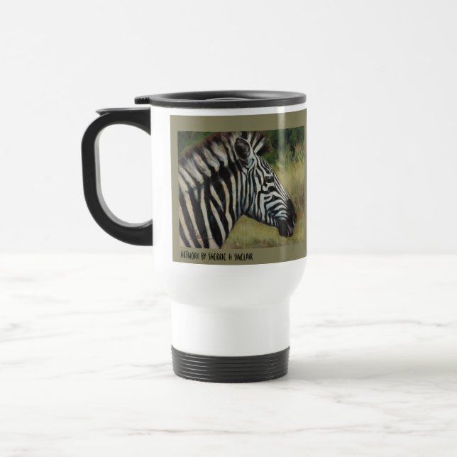 Zebra-Metallreise-Tasse Reisebecher (Links)