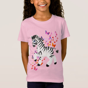 Zebra mit Aquarelltafeln und Schmetterlingen T-Shirt