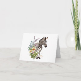Zebra mit Blume BLANK Karte