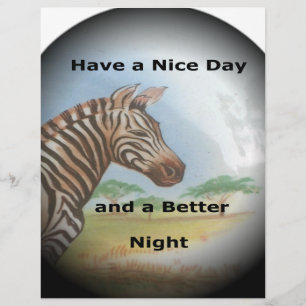 Zebra mit einem schönen Tag und einer besseren Nac