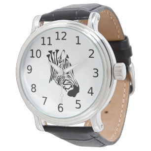 Zebra mit gefleckten schwarzen Streifen Armbanduhr