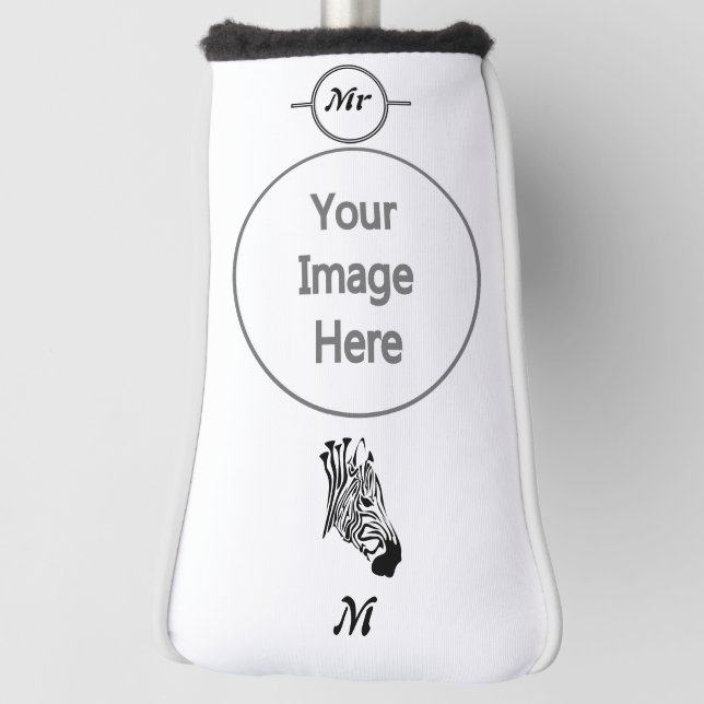 Zebra mit gefleckten schwarzen Streifen Golf Headcover (Rotieren 90)