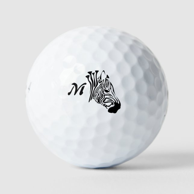 Zebra mit gefleckten schwarzen Streifen Golfball (Vorderseite)