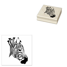 Zebra mit gefleckten schwarzen Streifen Gummistempel