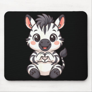 Zebra mit Herz Frauen Mädchen Kinder Herz süßes Ze Mousepad