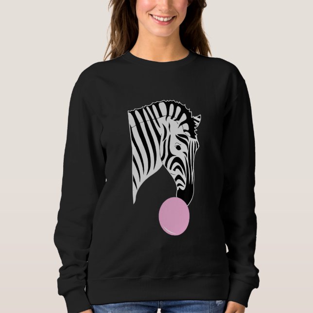 Zebra mit Kaugummi Sweatshirt (Vorderseite)