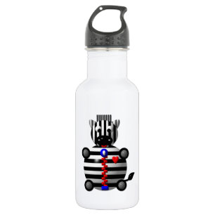 Zebra mit Reißverschluss Edelstahlflasche