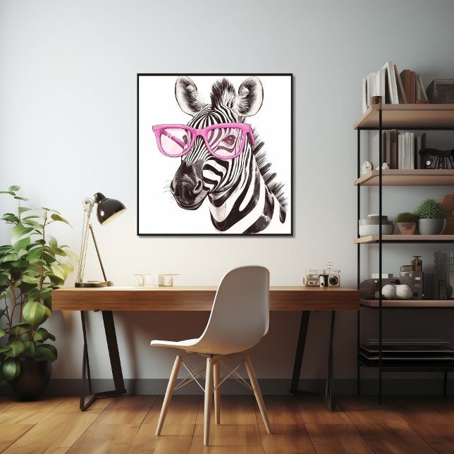 Zebra mit rosa Brillenposter Poster (Von Creator hochgeladen)