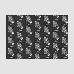 Zebra mit Twisted White Stripes Silhouette Seidenpapier