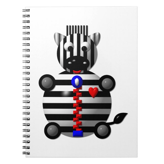 Zebra mit Zipper Notizblock (Vorderseite)