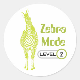 Zebra Mode Level 2, individuell anpassbarer Aufkle Runder Aufkleber