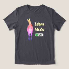 Zebra Mode ON, Rainbow Stripes Customizable Colors Tri-Blend Shirt
