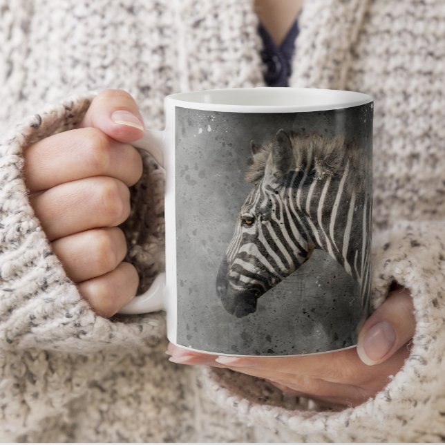 Zebra Modern Watercolor Kunst, Dichtung und Musik Kaffeetasse (Von Creator hochgeladen)