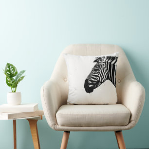 Zebra Monochromatischer Minimalismus Kissen