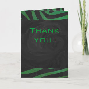 Zebra Monogram Black and Green Print Karte