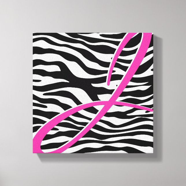 Zebra Monogram Canvas Print Leinwanddruck (Vorderseite)