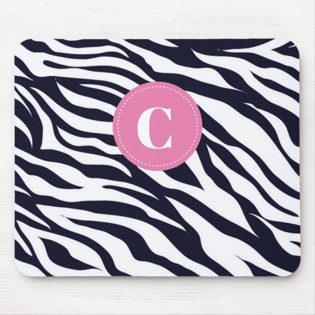 Zebra Monogram Mouse Pad Mousepad (Vorne)