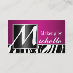 Zebra-Monogramm-Maskenbildner Visitenkarte