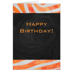 Zebra Monogramm Orange und Weiß