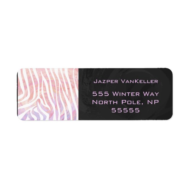 Zebra Monogramm Rosa und Weiß (Vorne)