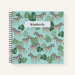 Zebra Monstera Pattern Notizbuch