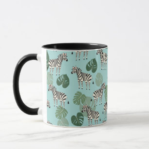 Zebra Monstera Pattern Tasse