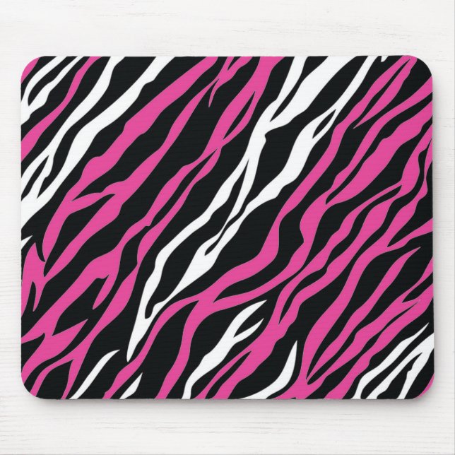 Zebra Mousepad - Rosa und Weiß (Vorne)