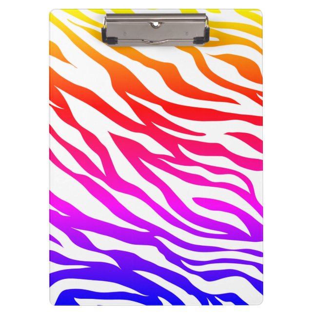 Zebra Multicolore Skin Stripes Pattern-22164 Klemmbrett (Vorderseite)