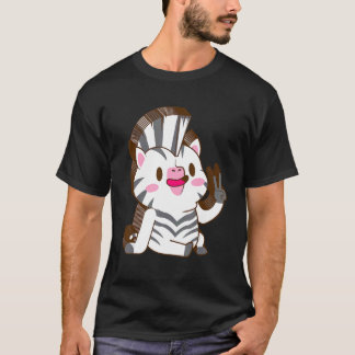 Zebra Multilayer Peace entspannt Niedliche Ästheti T-Shirt