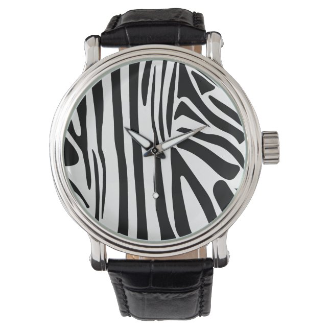Zebra-Muster Armbanduhr (Vorderseite)