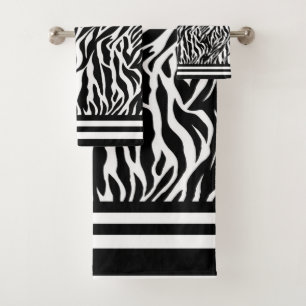 Zebra-Muster Badhandtuch Set