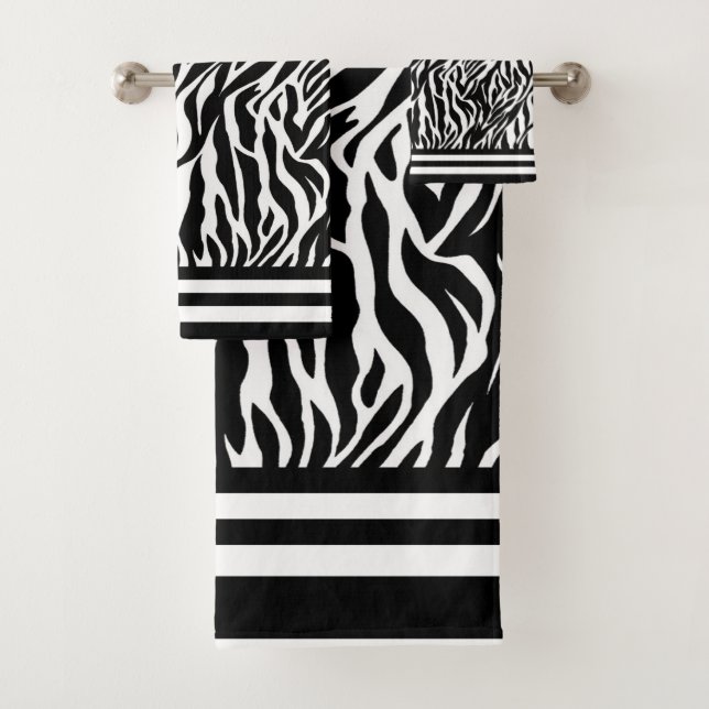 Zebra-Muster Badhandtuch Set (Insitu)