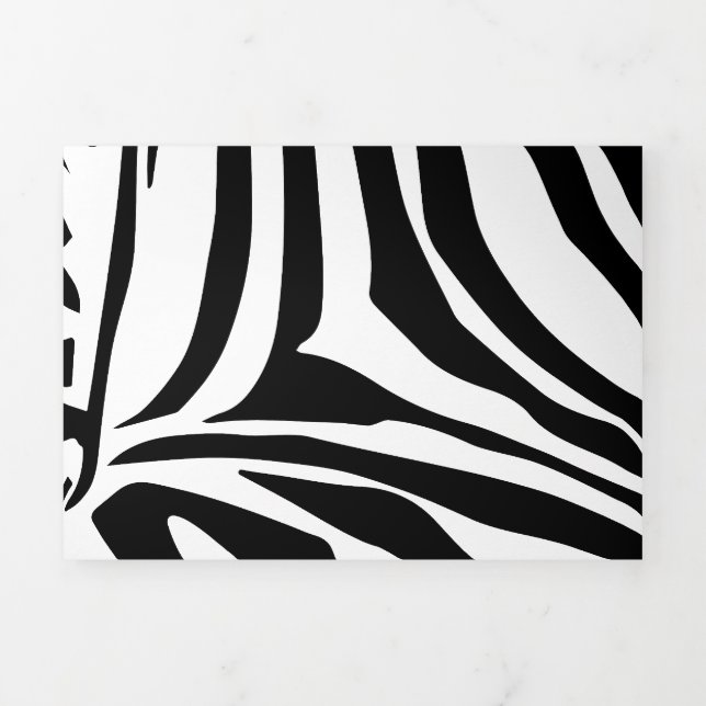 Zebra-Muster Dreifach Gefaltete Urlaubskarte (Cover)