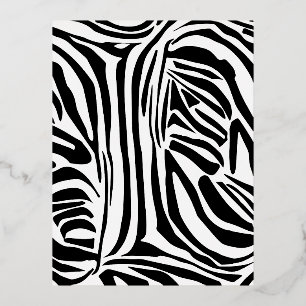Zebra-Muster Folien Feiertagspostkarte
