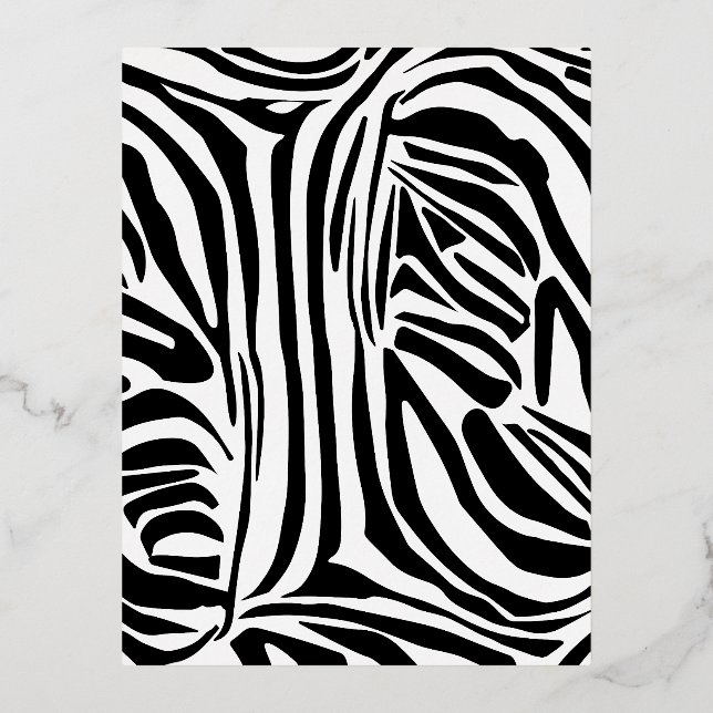 Zebra-Muster Folien Feiertagspostkarte (Vorderseite)