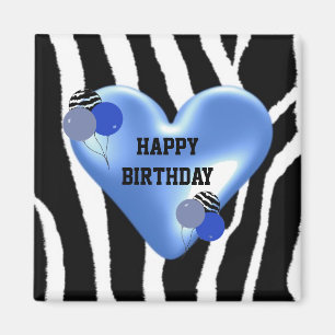 Zebra Muster Geburtstag mit Balloons Magnet