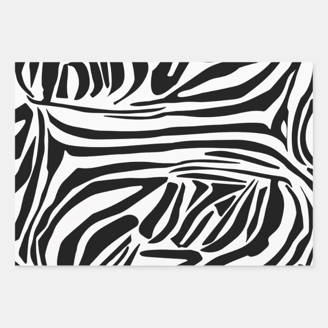 Zebra-Muster Geschenkpapier Set (Vorderseite)