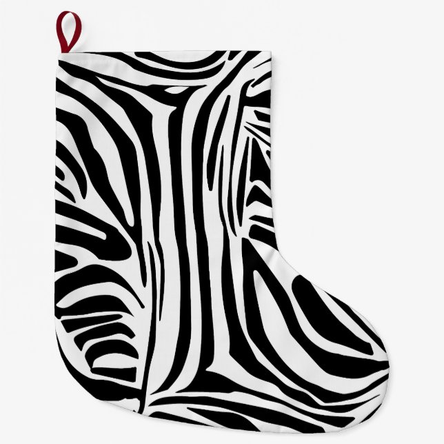Zebra-Muster Großer Weihnachtsstrumpf (Vorderseite)
