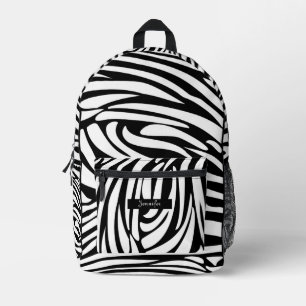 Zebra-Muster in Schwarz und Weiß Bedruckter Rucksack