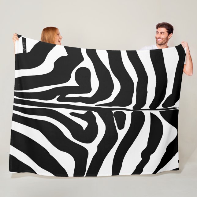Zebra-Muster in Schwarz und Weiß Fleecedecke (Beispiel)