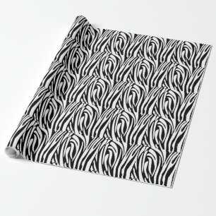 Zebra-Muster in Schwarz und Weiß Geschenkpapier
