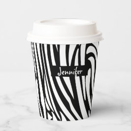 Zebra-Muster in Schwarz und Weiß Pappbecher