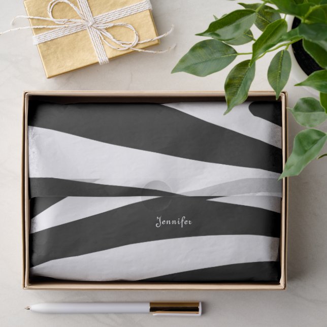 Zebra-Muster in Schwarz und Weiß Seidenpapier (Geschenk)