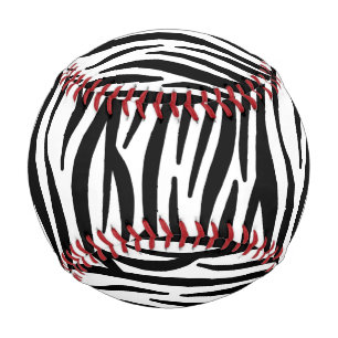 Zebra-Muster in Weiß und Schwarz Baseball
