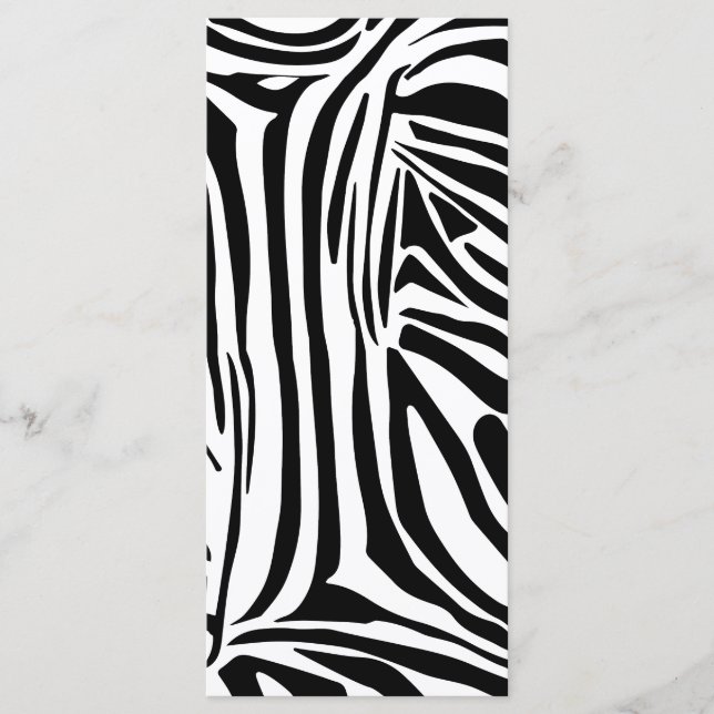 Zebra-Muster Menükarte (Vorderseite)